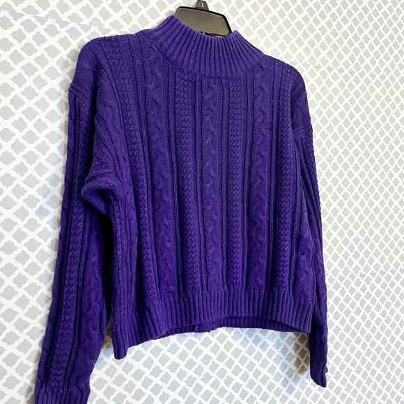 FAST TURN Purple Knit Button Back Sweater, S, NWT! - Picture 4 of 10